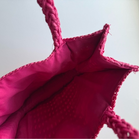 Juicy Couture Hot Pink Woven Tote Bag NWT Y2K - Picture 3 of 3